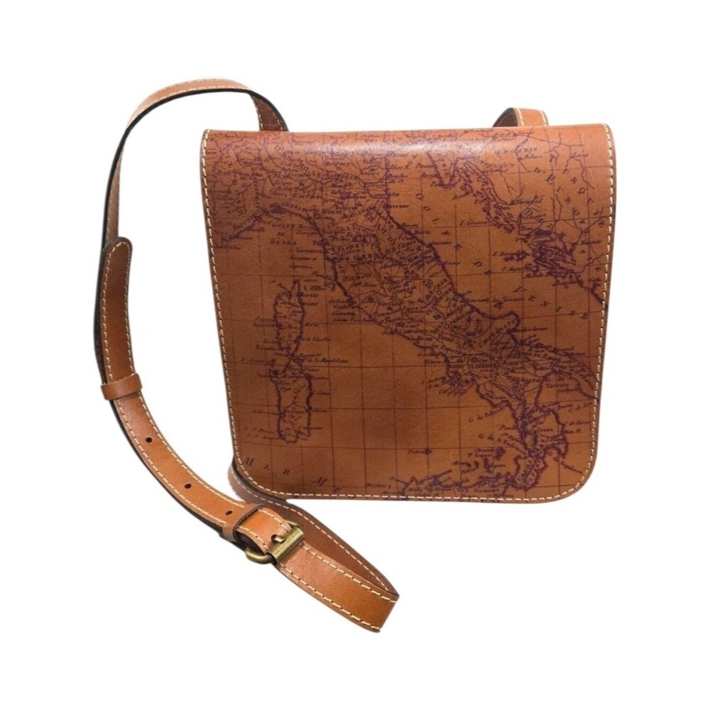 Patricia Nash Granada Crossbody Bag Signature Map Print Brown Leather Handbag